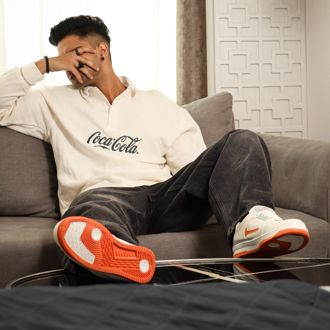 Brions Sneakers (Cream Orange)